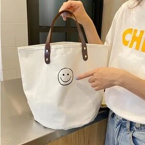 Canvas Smiling Face Tote